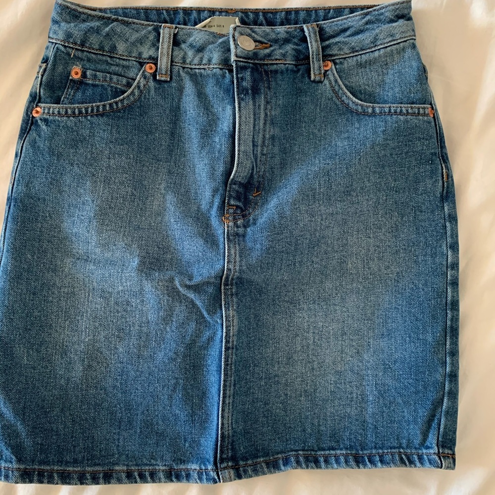 Topshop MOTO Skirt in Medium Blue